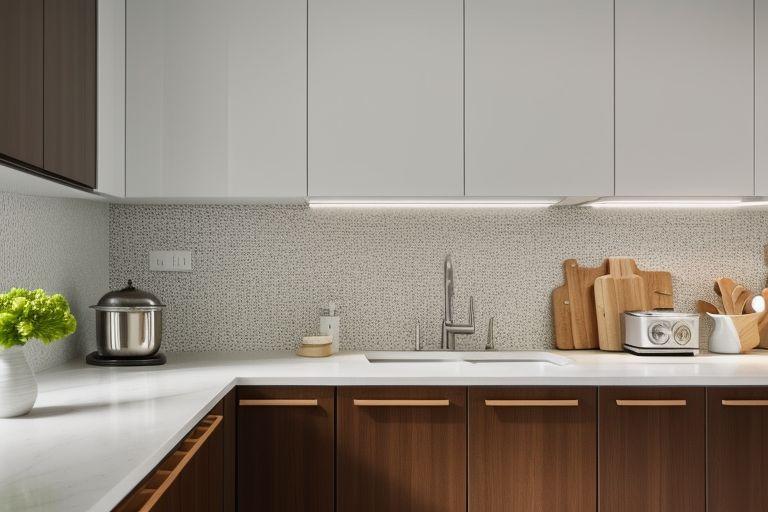 A comparison shot of kitchen cabinets with one side freshly painted and the other side showing its original, worn state, representing cost analysis between painting and replacing cabinets.