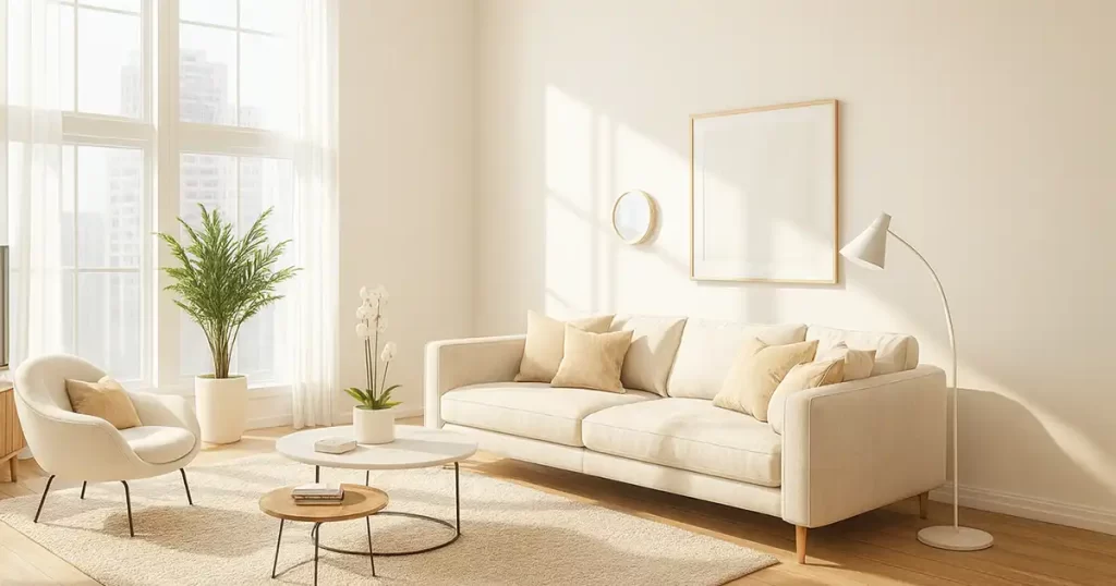 Off white and creamy paint color for bright room